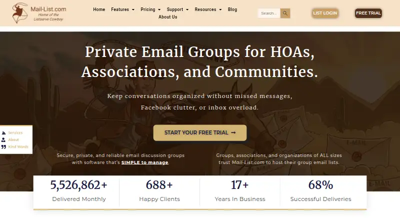 Mail-List.com's website