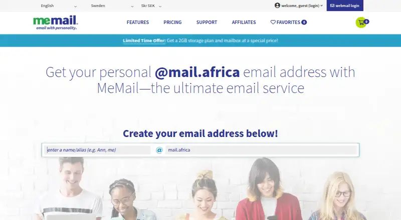 MeMail's website