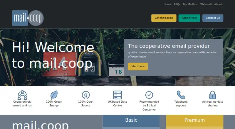 mail.coop's website