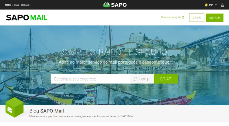 SAPO Mail's website