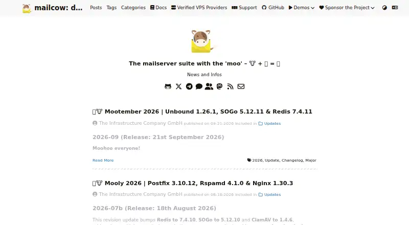 mailcow's website