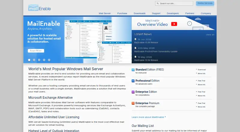 MailEnable's website