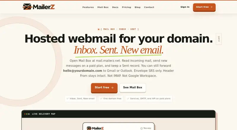 MailerZ's website