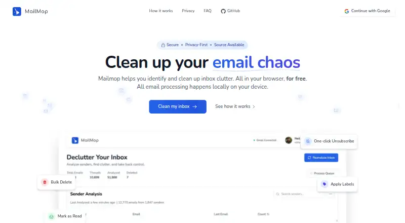 MailMop's website