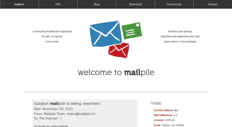 Mailpile's website