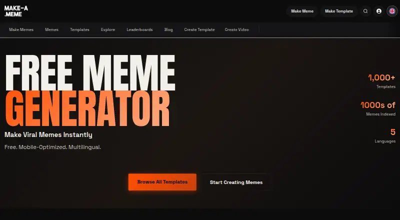 The Make-a.Meme homepage