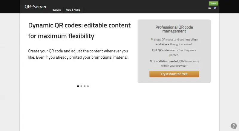 The QR Server homepage