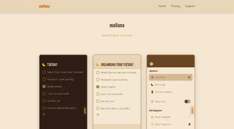 mañana's website