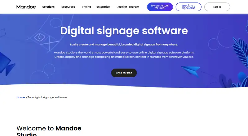Mandoe Studio's website