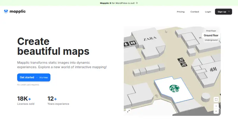 The Mapplic homepage