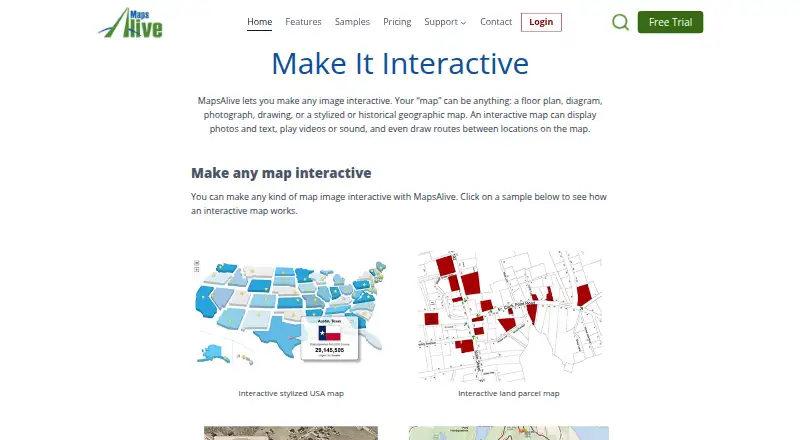 The MapsAlive homepage