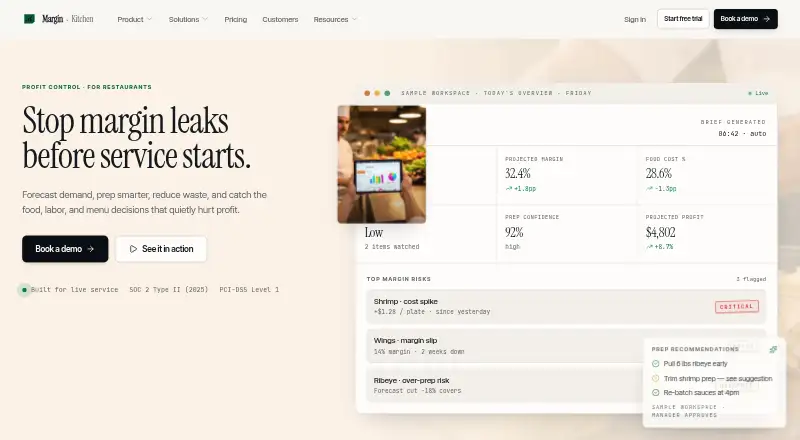MarginKitchen's website