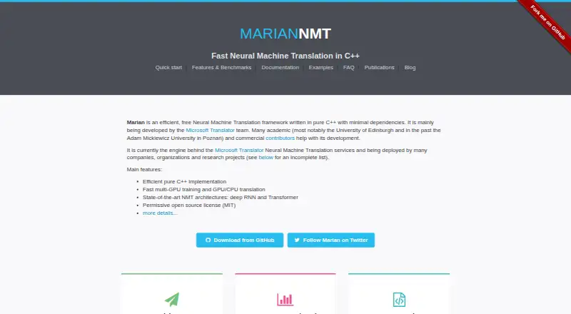 Marian NMT's website