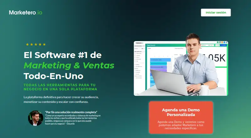 The Marketero homepage