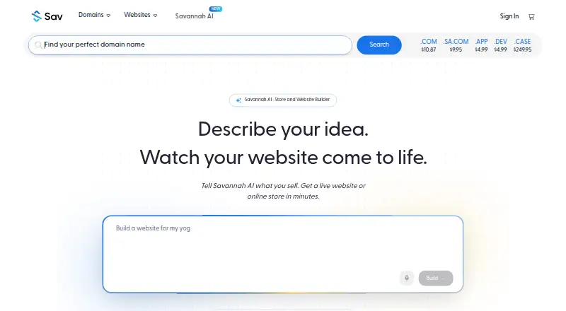 Sav.com's website