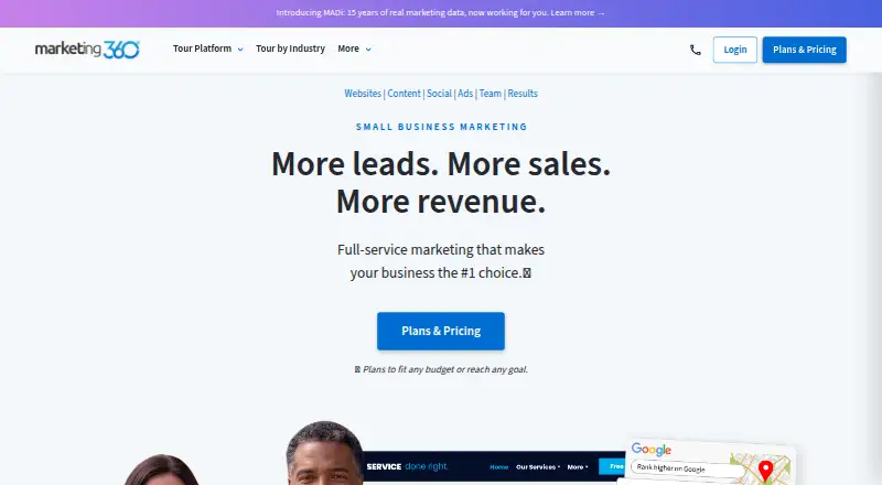 The Marketing 360 homepage