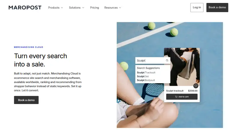 Maropost Merchandising Cloud's website
