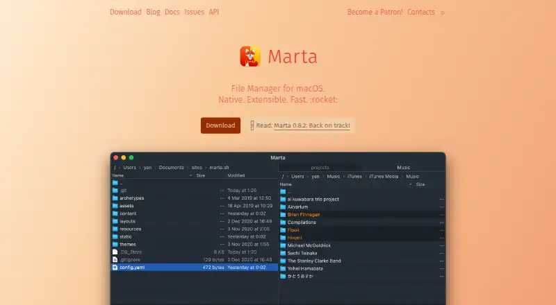 The Marta homepage