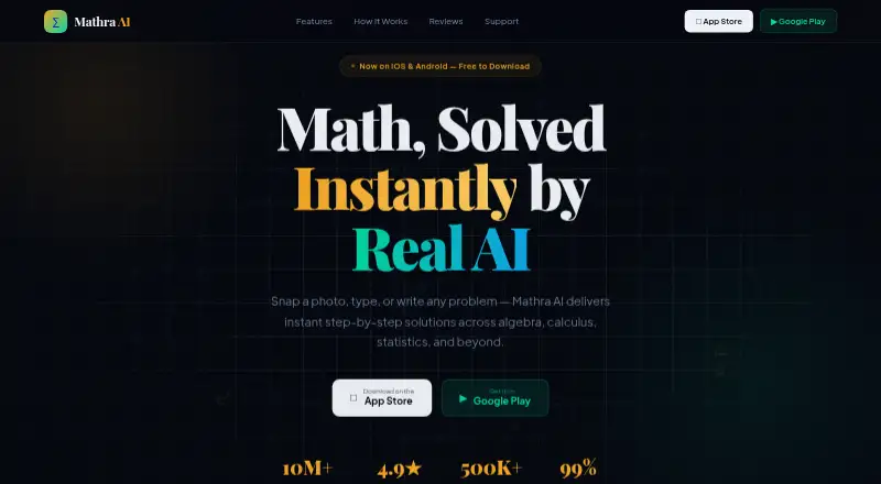The Mathra AI homepage