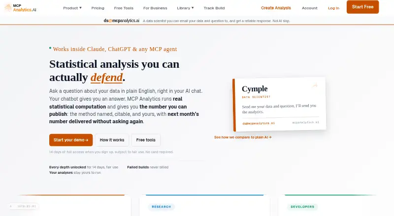 MCP Analytics's website