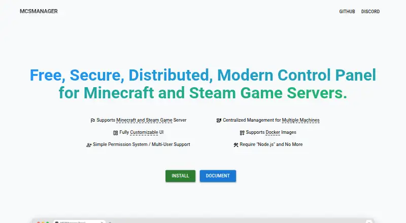 MCSManager's website