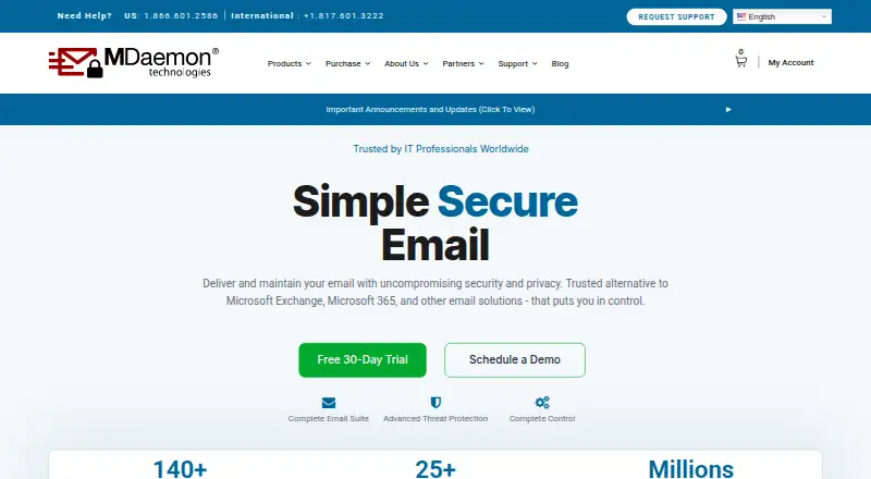 MDaemon Messaging Server's website