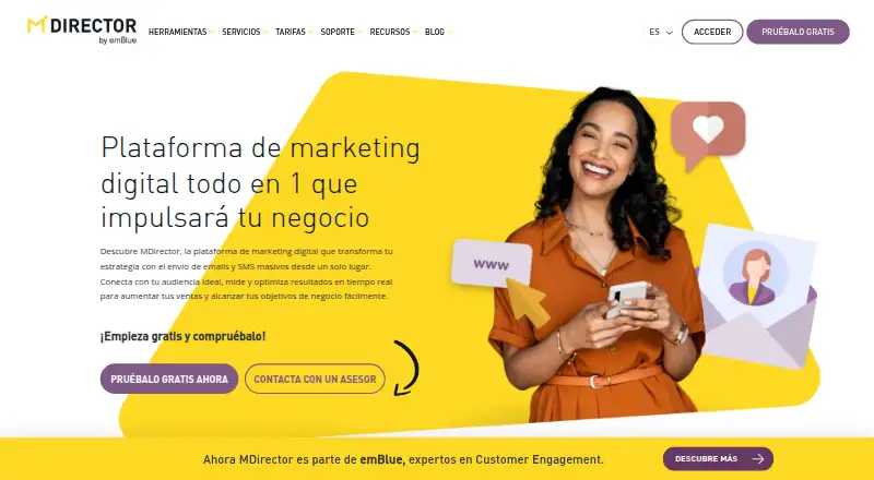 The MDirector homepage