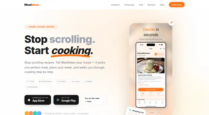 MealIdeas AI's website