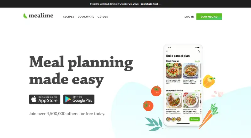 Mealime's website