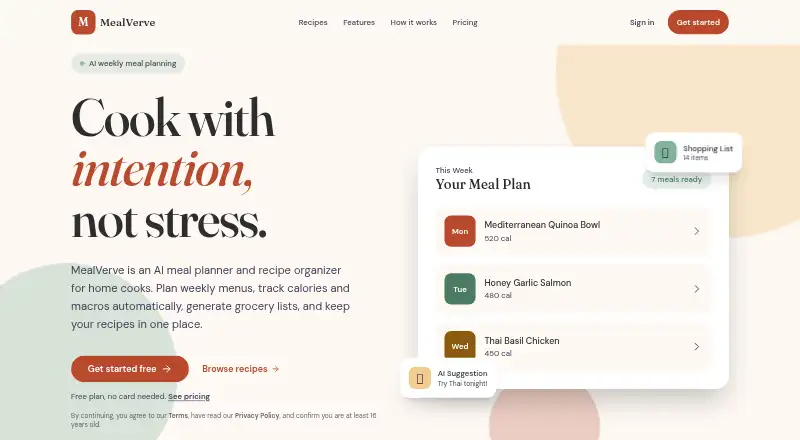 MealVerve's website