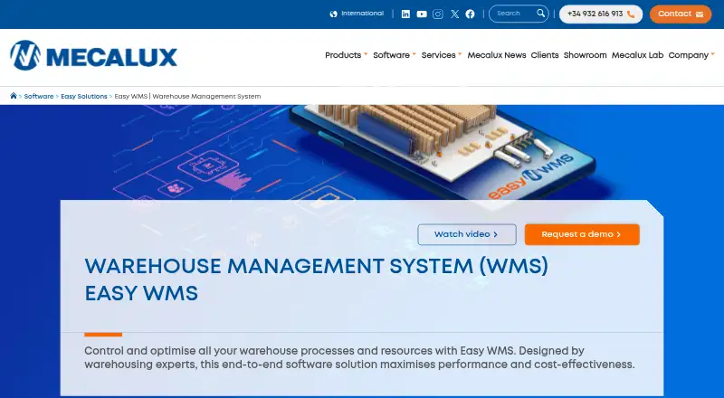 Mecalux Easy WMS's website