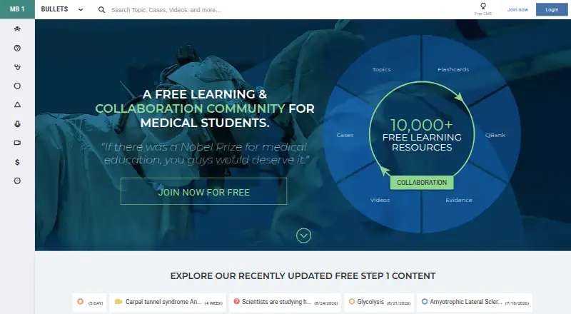 The Medbullets homepage