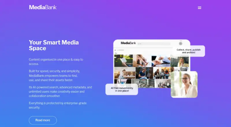 The MediaBank homepage