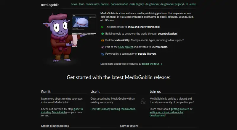 GNU MediaGoblin's website