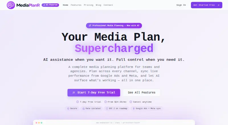 MediaPlanR's website