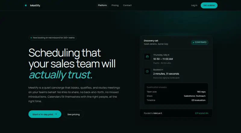 Meetify's website
