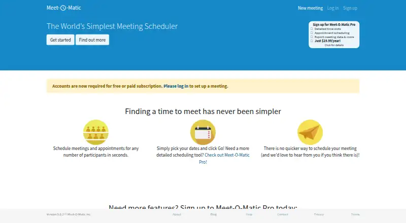 The Meet-O-Matic homepage