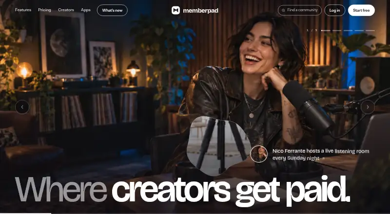 The MemberPad homepage