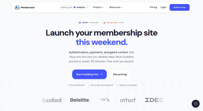 Memberstack's website