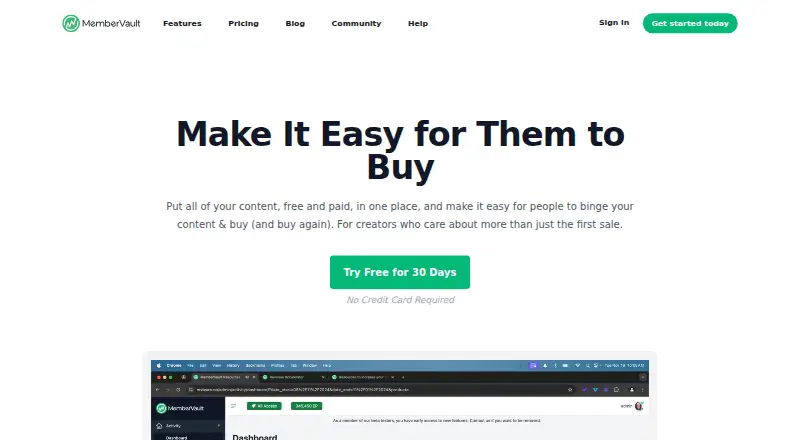 MemberVault's website