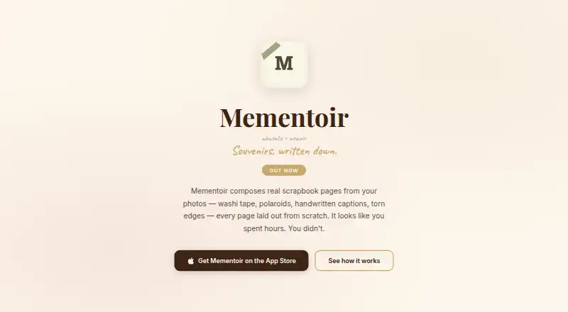 Mementoir's website