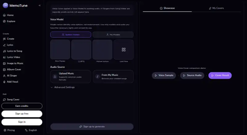 MemoTune's website