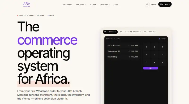 The Mercado homepage