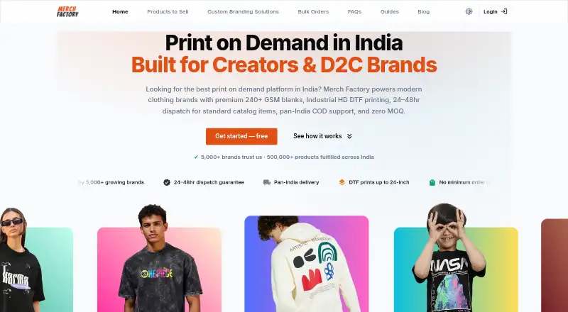 Merch Factory's website
