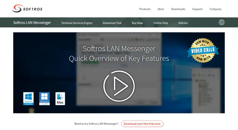 The Softros LAN Messenger homepage