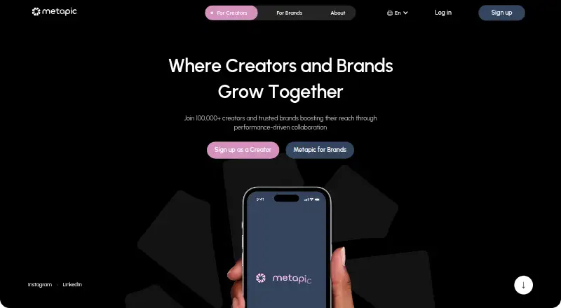 The Metapic homepage