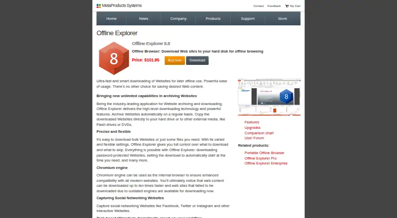 Offline Explorer's website