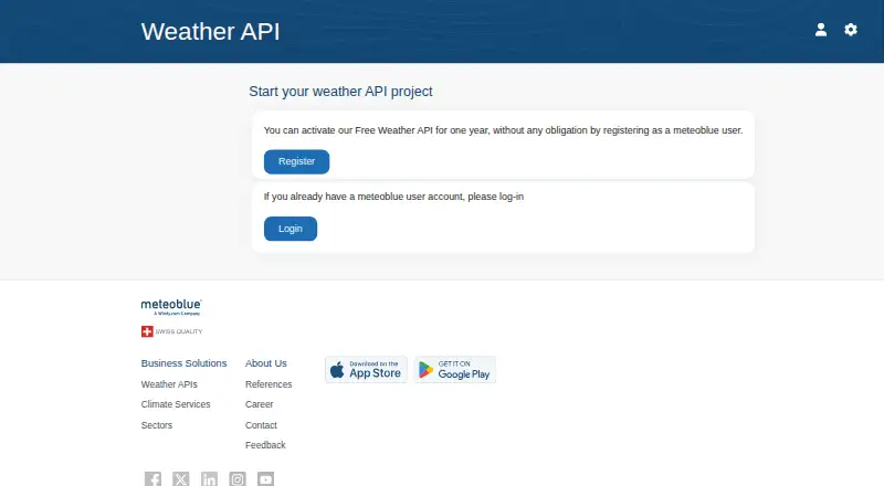 Meteoblue Weather API's website
