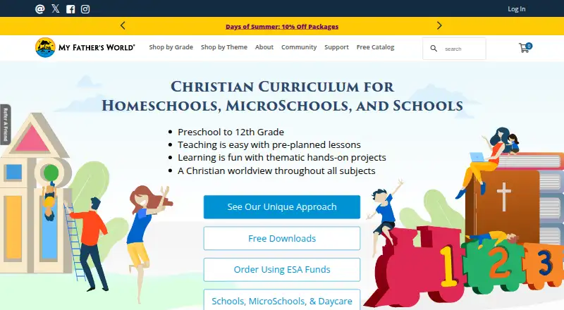 The My Father's World homepage