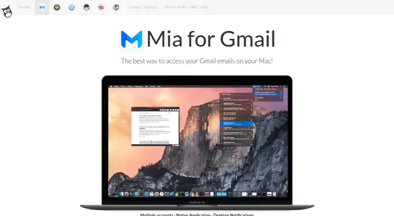 Mia for Gmail's website